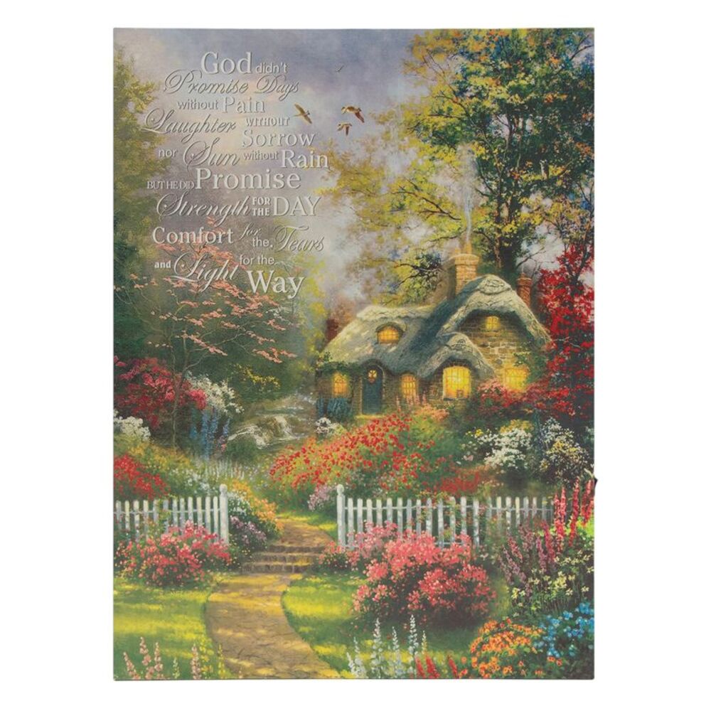 God Didn't Promise Lighted Wall Art Printed Canvas 11.5 x 15.5 inch